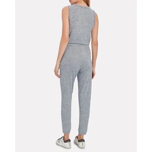 New! RAILS Becky Sleeveless Knit Jumpsuit in Gray Drawstring Loungewear Travel - Picture 4 of 11